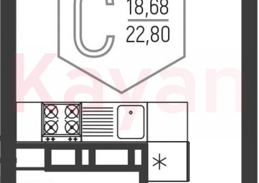 Продажа студии, 22.8 кв.м фото 0