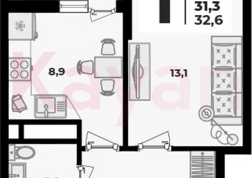 Продажа 1-комн. квартиры, 31.3 кв.м фото 0 Продажа 1-комн. квартиры, 31.3 кв.м фото 0