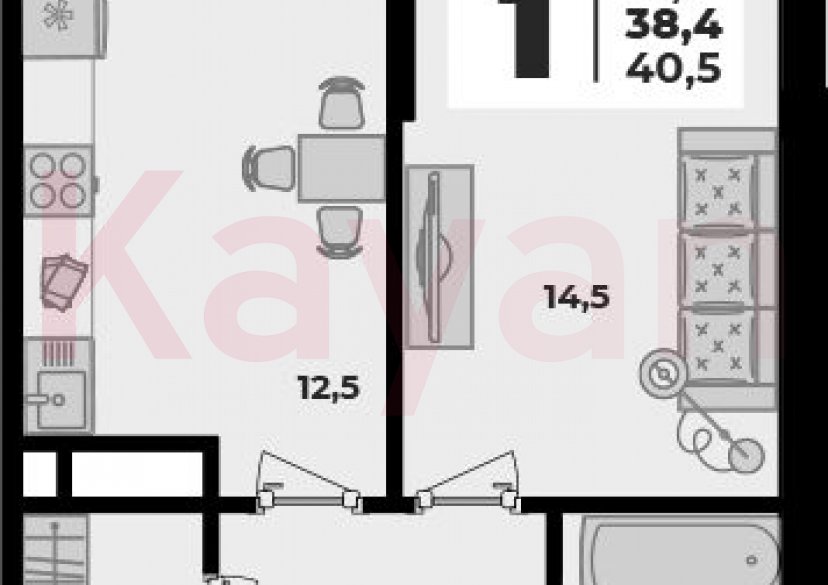 Продажа 1-комн. квартиры, 38.4 кв.м фото 0 Продажа 1-комн. квартиры, 38.4 кв.м фото 0