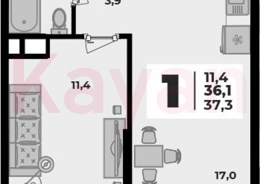 Продажа 2-комн. квартиры, 36.1 кв.м фото 0 Продажа 2-комн. квартиры, 36.1 кв.м фото 0