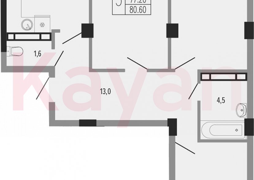 Продажа 3-комн. квартиры, 76.4 кв.м фото 0 Продажа 3-комн. квартиры, 76.4 кв.м фото 0