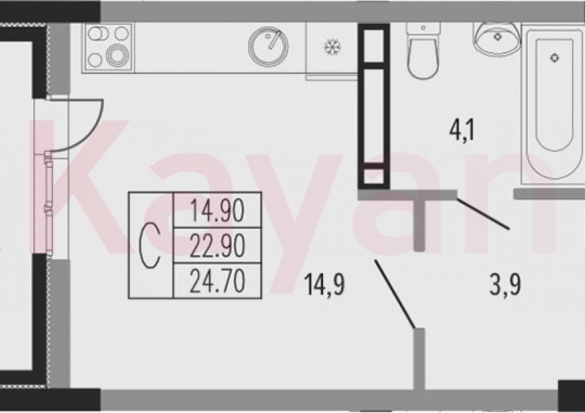 Продажа студии, 22.9 кв.м фото 0