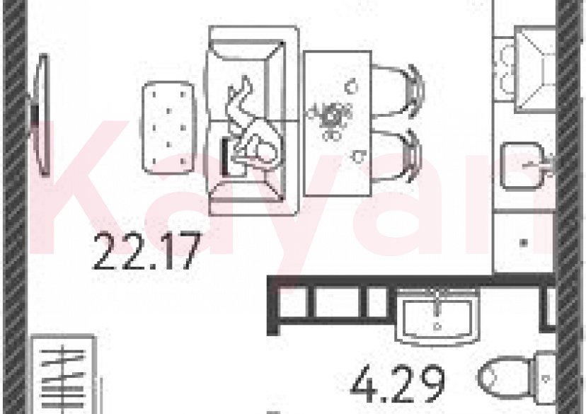 Продажа студии, 26.8 кв.м фото 0 Продажа студии, 26.8 кв.м фото 0