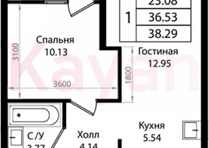 Продажа 2-комн. квартиры, 36.53 кв.м фото 0