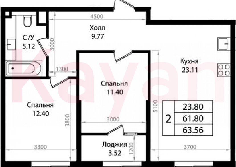 Продажа 3-комн. квартиры, 61.8 кв.м фото 0 Продажа 3-комн. квартиры, 61.8 кв.м фото 0