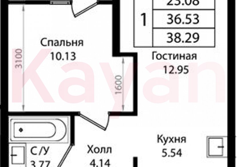 Продажа 2-комн. квартиры, 36.53 кв.м фото 0