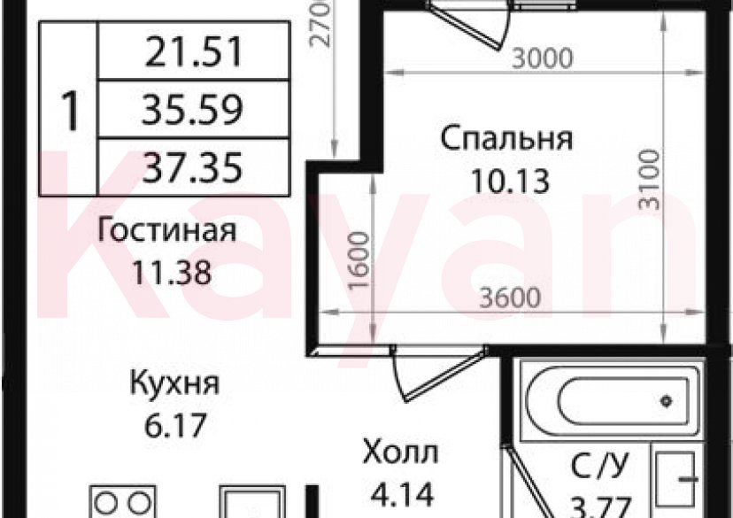 Продажа 2-комн. квартиры, 35.59 кв.м фото 0 Продажа 2-комн. квартиры, 35.59 кв.м фото 0