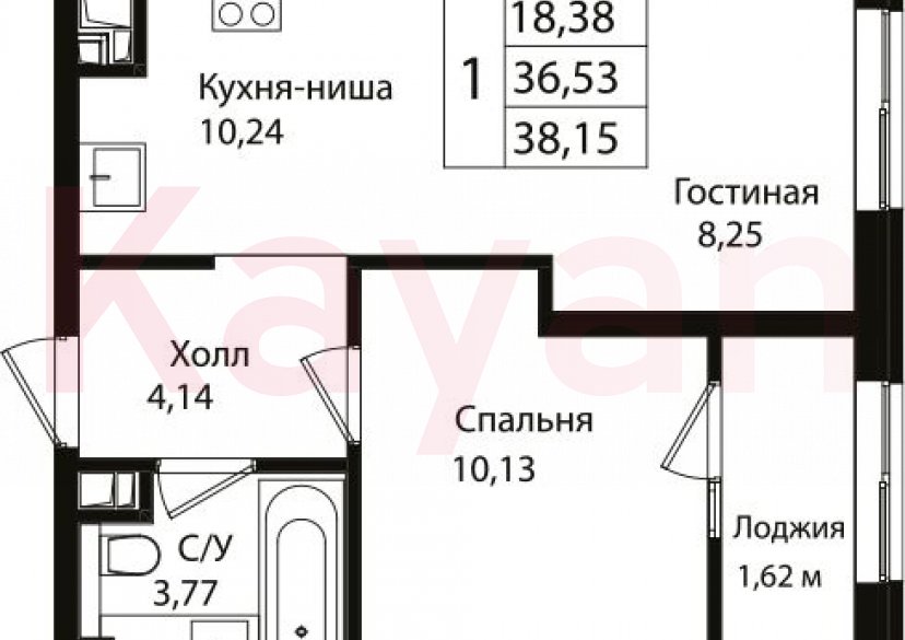 Продажа 2-комн. квартиры, 36.53 кв.м фото 0
