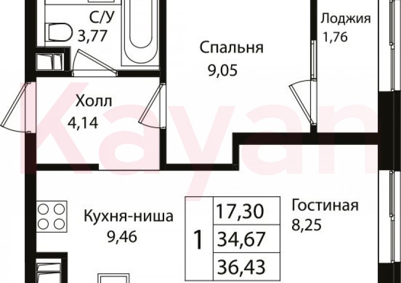 Продажа 2-комн. квартиры, 34.67 кв.м фото 0 Продажа 2-комн. квартиры, 34.67 кв.м фото 0