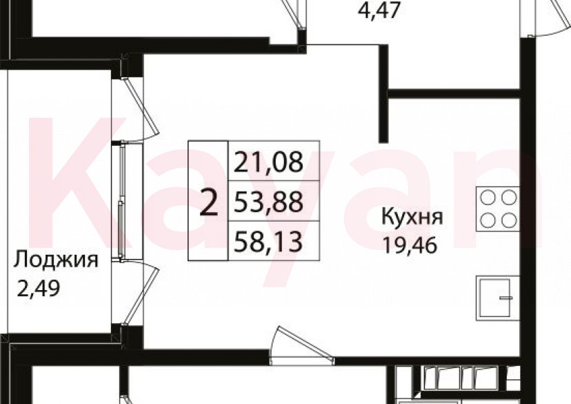 Продажа 3-комн. квартиры, 53.88 кв.м фото 0
