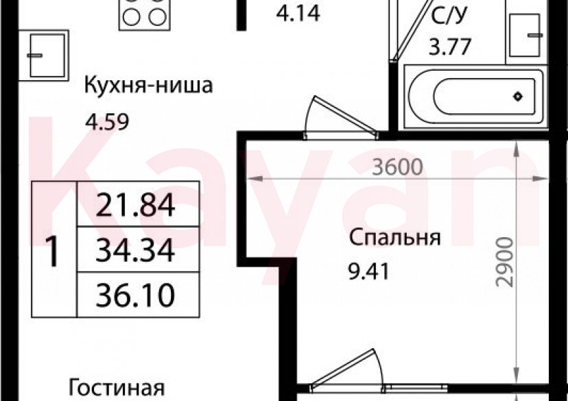 Продажа 2-комн. квартиры, 34.34 кв.м фото 0 Продажа 2-комн. квартиры, 34.34 кв.м фото 0