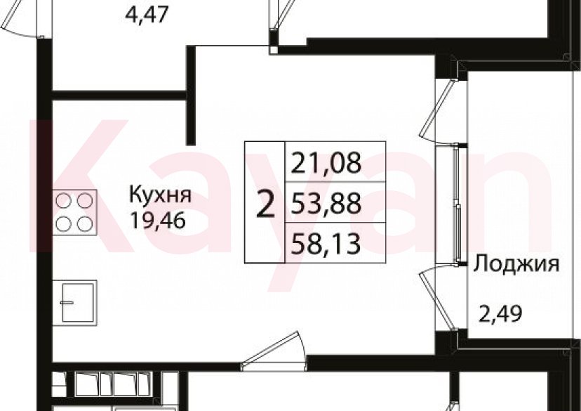 Продажа 3-комн. квартиры, 53.88 кв.м фото 0 Продажа 3-комн. квартиры, 53.88 кв.м фото 0