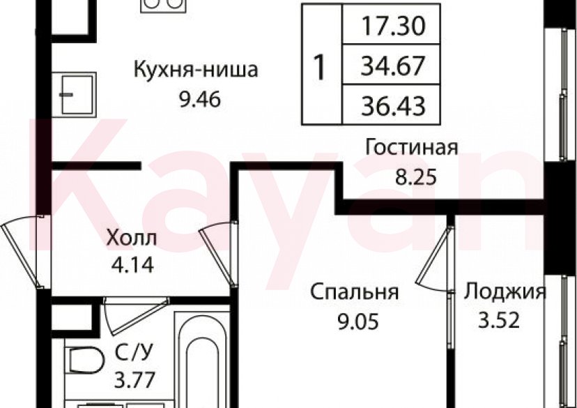 Продажа 2-комн. квартиры, 34.67 кв.м фото 0 Продажа 2-комн. квартиры, 34.67 кв.м фото 0