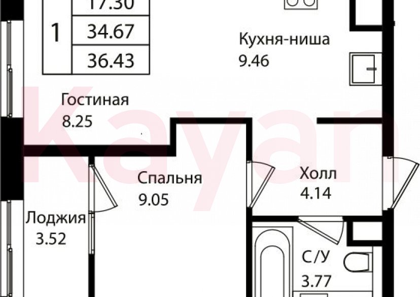 Продажа 2-комн. квартиры, 34.67 кв.м фото 0 Продажа 2-комн. квартиры, 34.67 кв.м фото 0