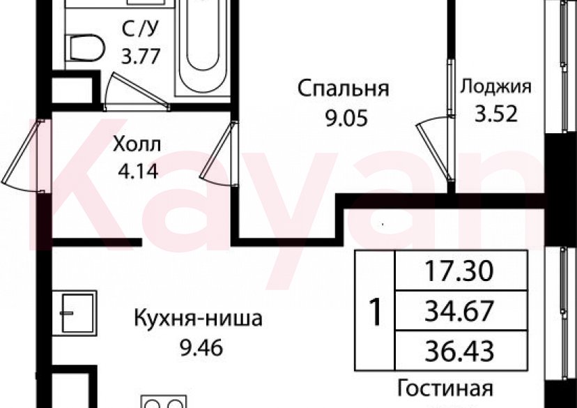 Продажа 2-комн. квартиры, 34.67 кв.м фото 0 Продажа 2-комн. квартиры, 34.67 кв.м фото 0