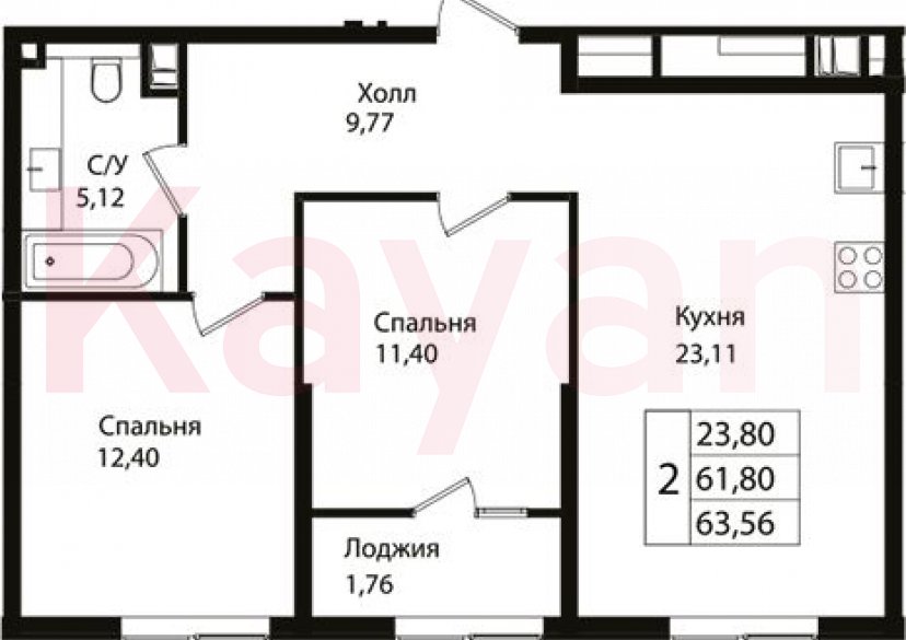 Продажа 3-комн. квартиры, 61.8 кв.м фото 0 Продажа 3-комн. квартиры, 61.8 кв.м фото 0