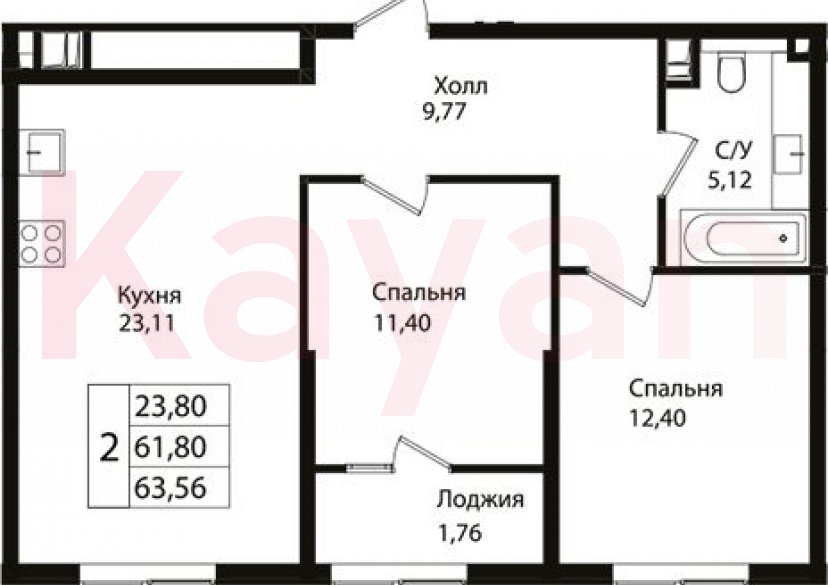 Продажа 3-комн. квартиры, 61.8 кв.м фото 0 Продажа 3-комн. квартиры, 61.8 кв.м фото 0