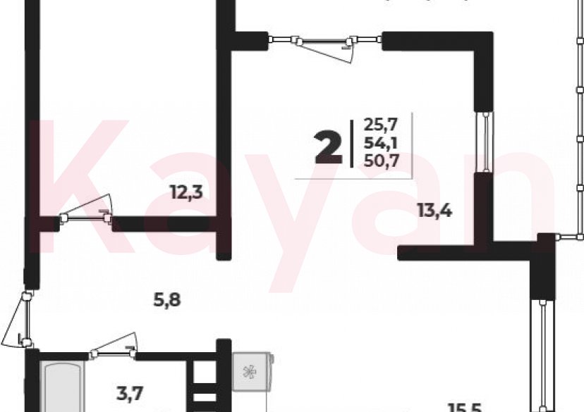 Продажа 2-комн. квартиры, 50.7 кв.м фото 0 Продажа 2-комн. квартиры, 50.7 кв.м фото 0