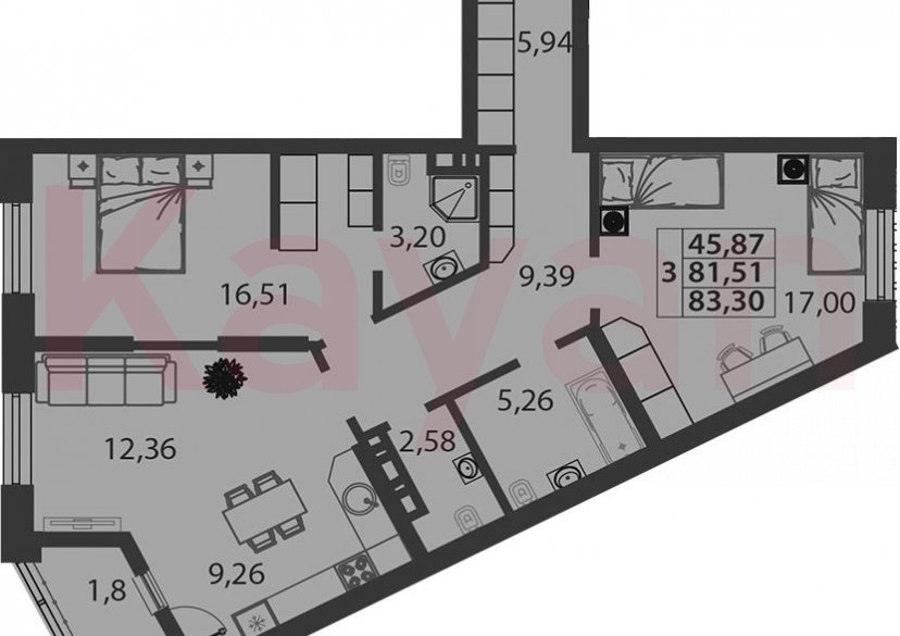 Продажа 3-комн. квартиры, 81.5 кв.м фото 0