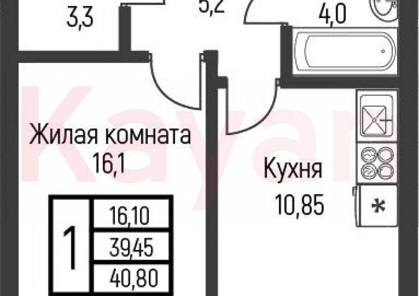 Продажа 1-комн. квартиры, 39.45 кв.м фото 0 Продажа 1-комн. квартиры, 39.45 кв.м фото 0
