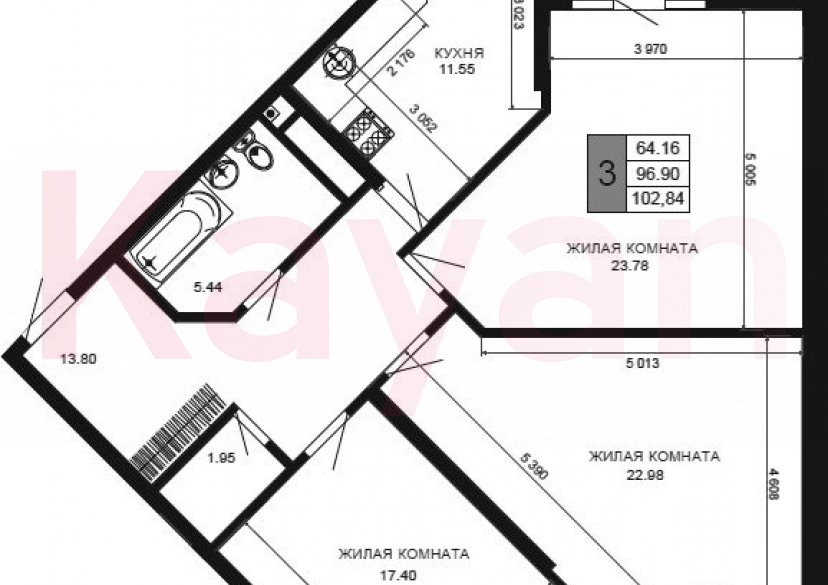 Продажа 3-комн. квартиры, 96.9 кв.м фото 0 Продажа 3-комн. квартиры, 96.9 кв.м фото 0