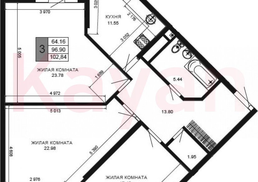 Продажа 3-комн. квартиры, 96.9 кв.м фото 0 Продажа 3-комн. квартиры, 96.9 кв.м фото 0