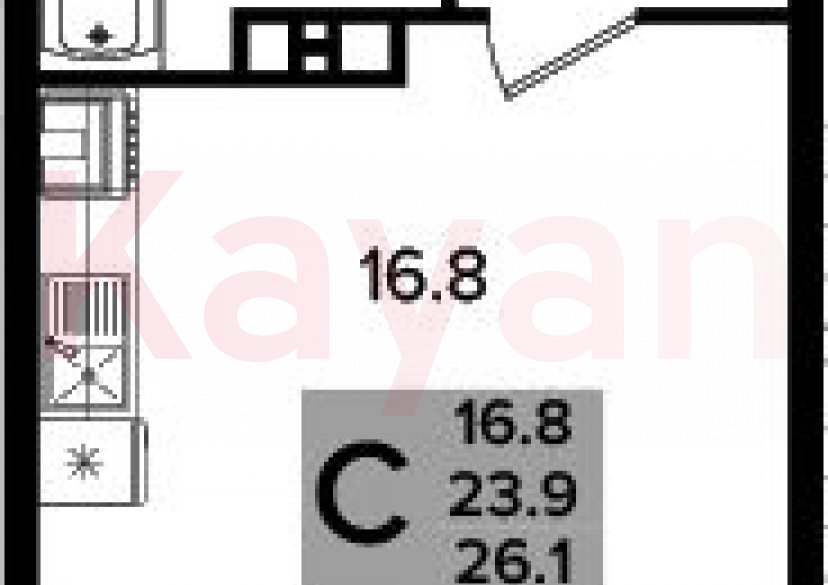 Продажа студии, 23.9 кв.м фото 0 Продажа студии, 23.9 кв.м фото 0