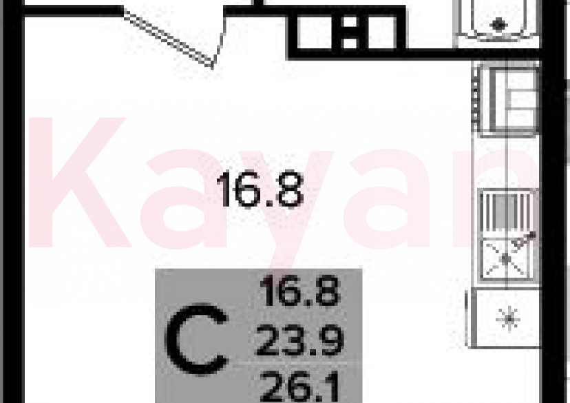 Продажа студии, 23.9 кв.м фото 0 Продажа студии, 23.9 кв.м фото 0