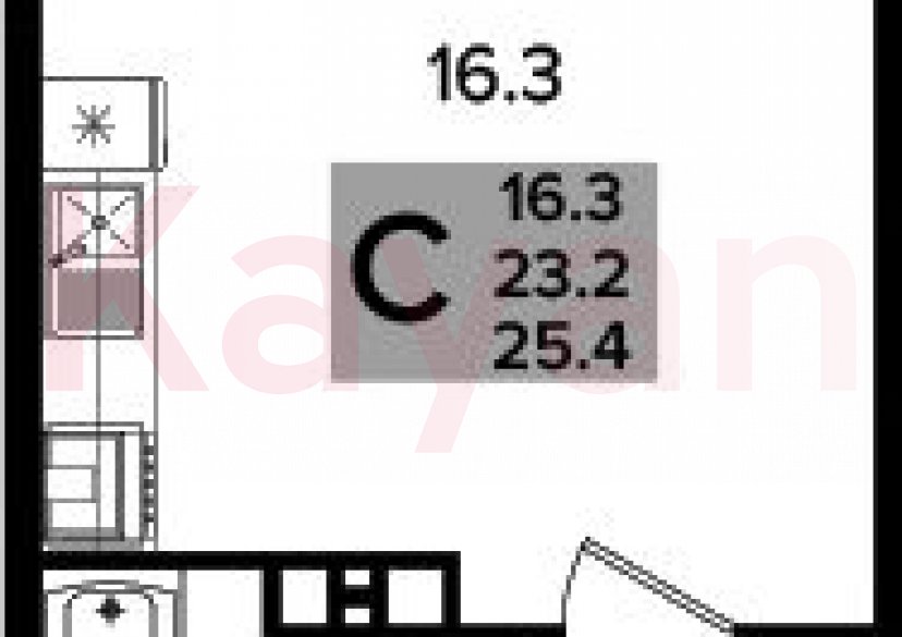 Продажа студии, 23.2 кв.м фото 0 Продажа студии, 23.2 кв.м фото 0