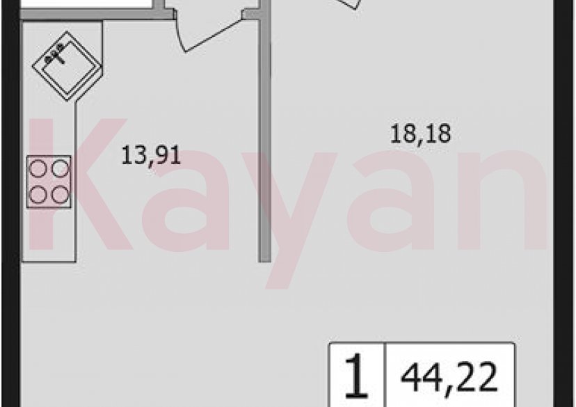 Продажа 1-комн. квартиры, 40.7 кв.м фото 0