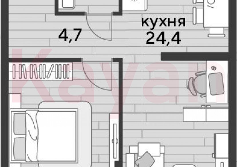 Продажа 1-комн. квартиры, 47.9 кв.м фото 0 Продажа 1-комн. квартиры, 47.9 кв.м фото 0