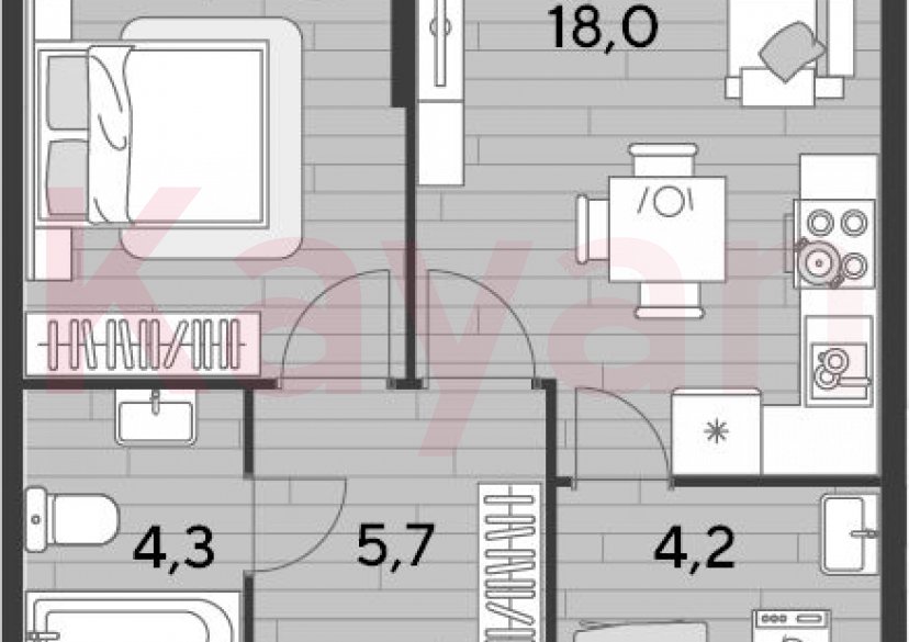 Продажа 1-комн. квартиры, 45 кв.м фото 0 Продажа 1-комн. квартиры, 45 кв.м фото 0