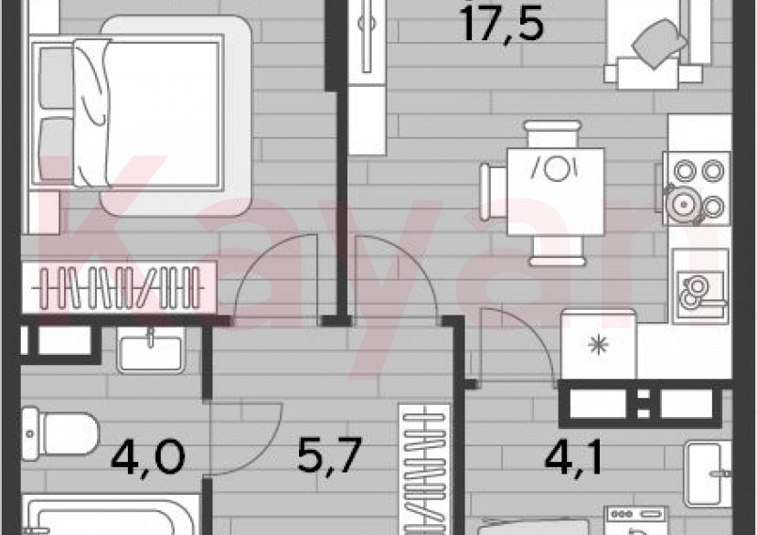 Продажа 1-комн. квартиры, 44.1 кв.м фото 0 Продажа 1-комн. квартиры, 44.1 кв.м фото 0