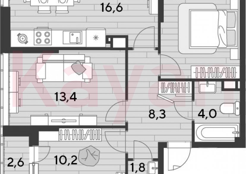 Продажа 3-комн. квартиры, 67.1 кв.м фото 0