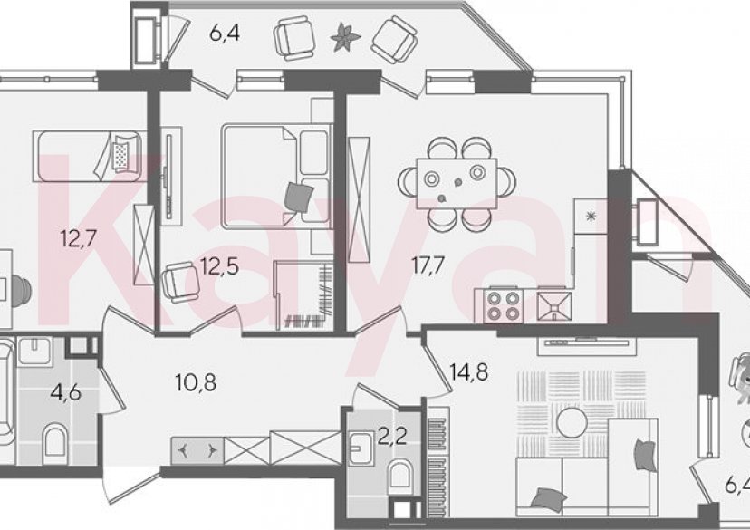 Продажа 4-комн. квартиры, 75.3 кв.м фото 0
