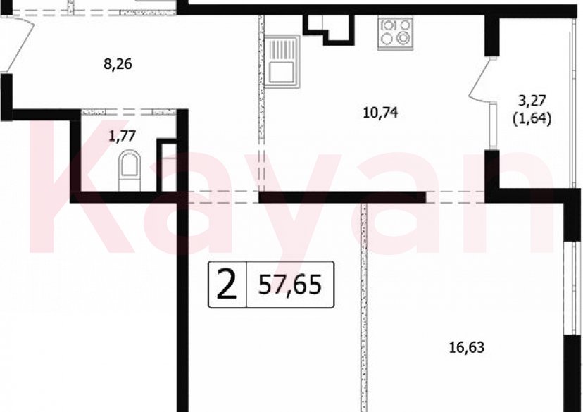 Продажа 2-комн. квартиры, 54.66 кв.м фото 0 Продажа 2-комн. квартиры, 54.66 кв.м фото 0