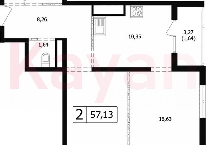 Продажа 2-комн. квартиры, 54.26 кв.м фото 0 Продажа 2-комн. квартиры, 54.26 кв.м фото 0