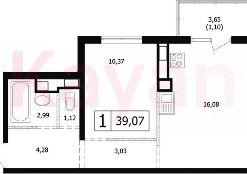 Продажа 2-комн. квартиры, 37.97 кв.м фото 0