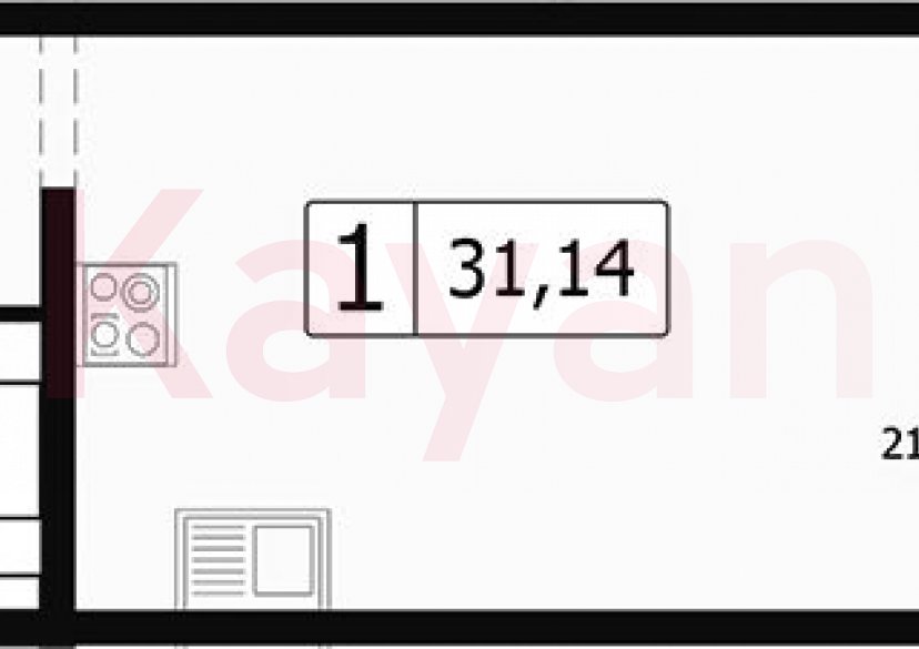 Продажа студии, 28.01 кв.м фото 0 Продажа студии, 28.01 кв.м фото 0