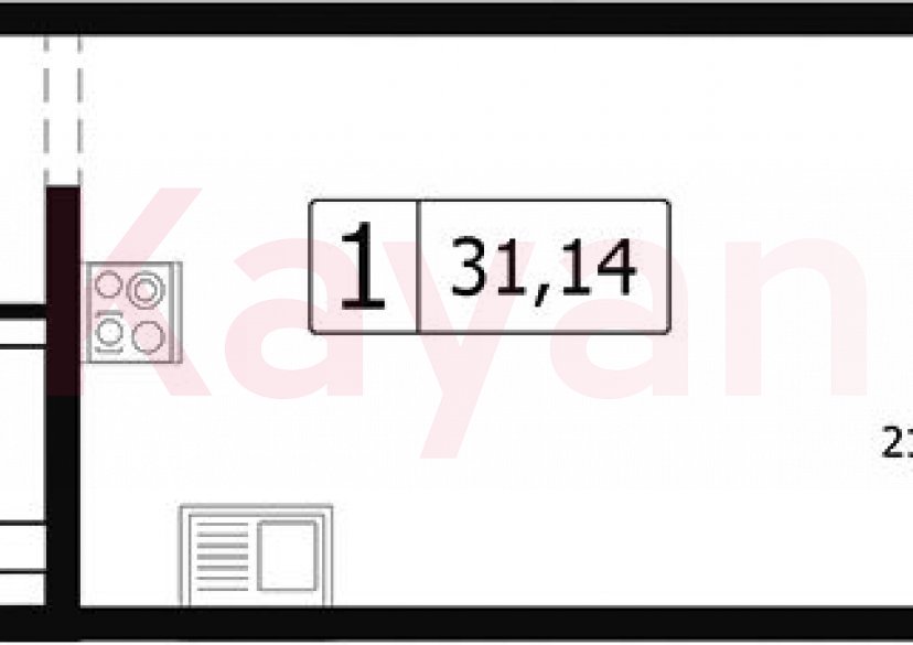 Продажа студии, 28.21 кв.м фото 0 Продажа студии, 28.21 кв.м фото 0