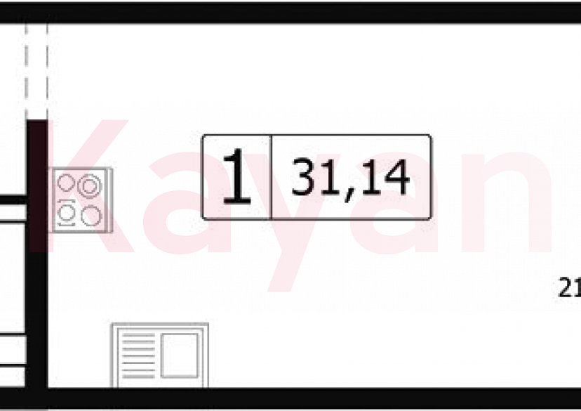 Продажа студии, 28.11 кв.м фото 0 Продажа студии, 28.11 кв.м фото 0