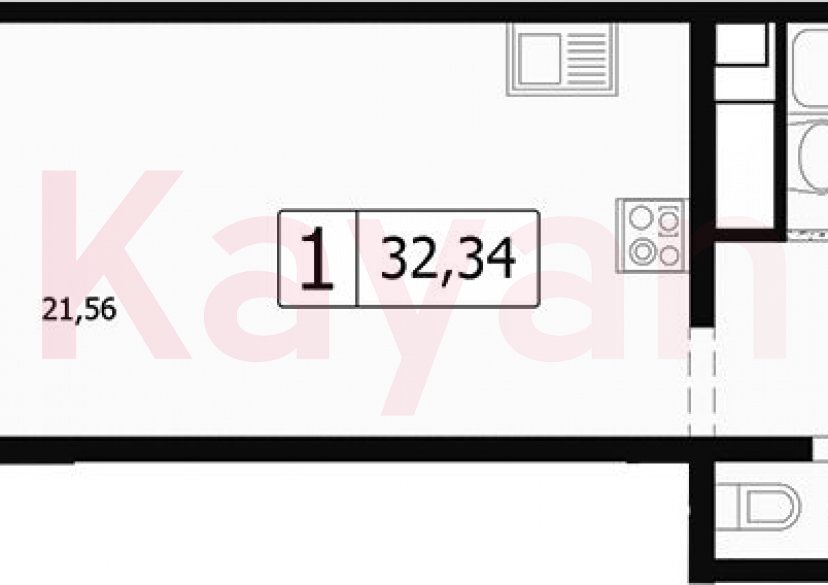 Продажа студии, 30.89 кв.м фото 0 Продажа студии, 30.89 кв.м фото 0
