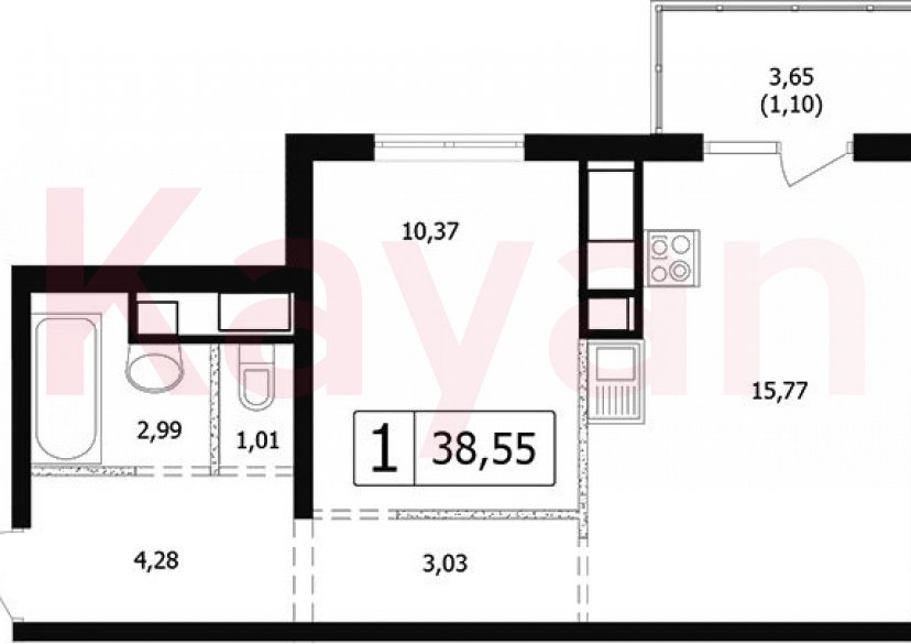 Продажа 2-комн. квартиры, 37.45 кв.м фото 0
