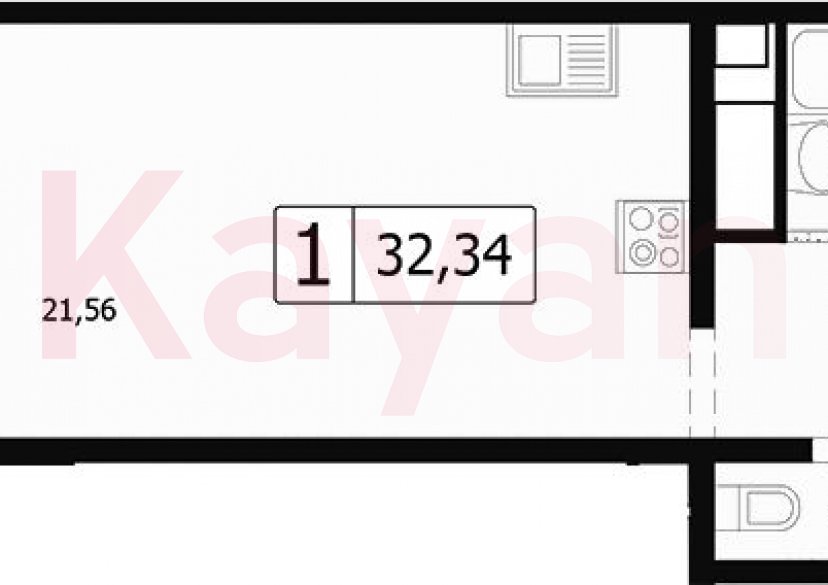 Продажа студии, 29.65 кв.м фото 0 Продажа студии, 29.65 кв.м фото 0