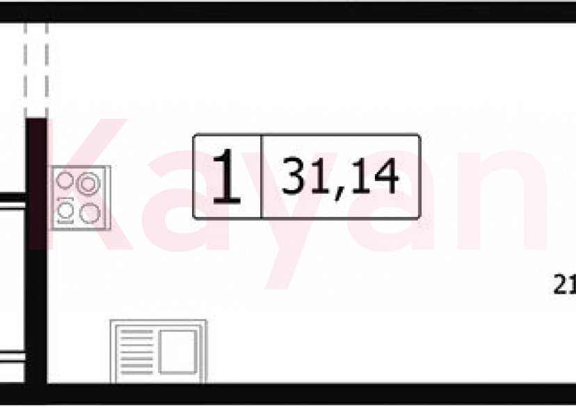 Продажа студии, 28.21 кв.м фото 0 Продажа студии, 28.21 кв.м фото 0