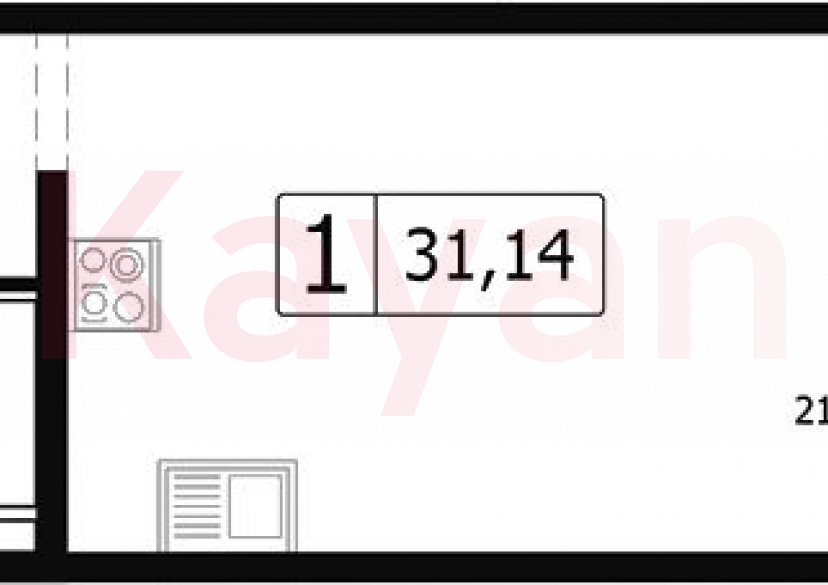 Продажа студии, 28.21 кв.м фото 0 Продажа студии, 28.21 кв.м фото 0