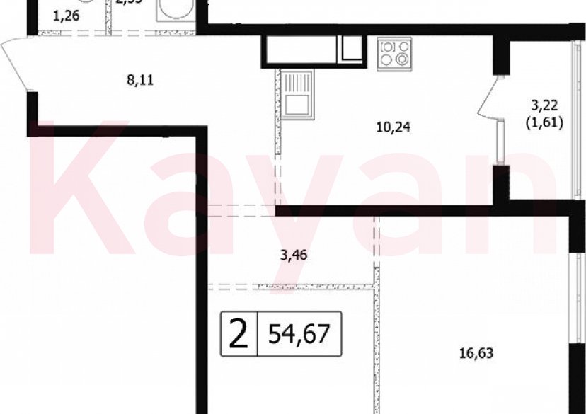 Продажа 2-комн. квартиры, 51.59 кв.м фото 0