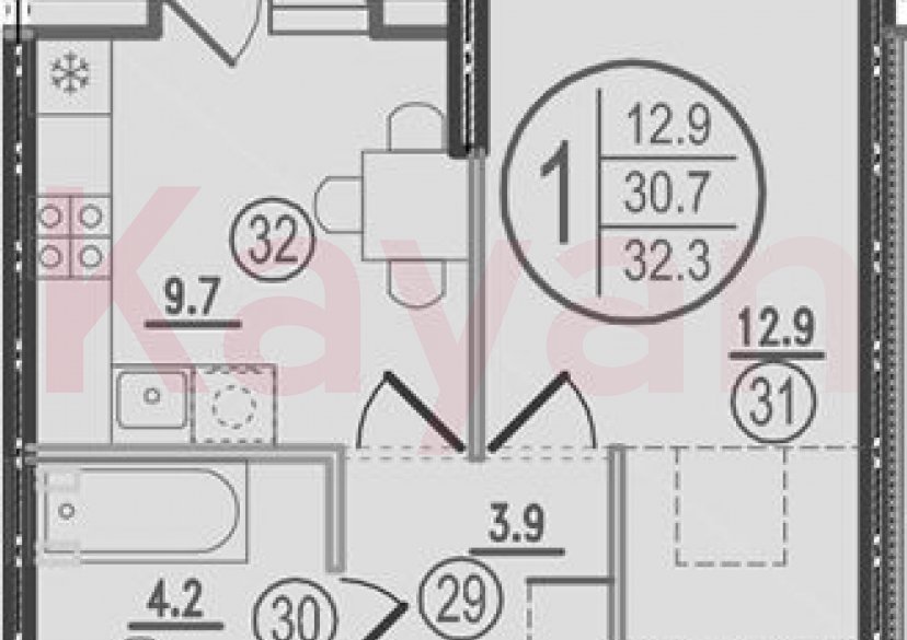 Продажа 1-комн. квартиры, 30.7 кв.м фото 0 Продажа 1-комн. квартиры, 30.7 кв.м фото 0
