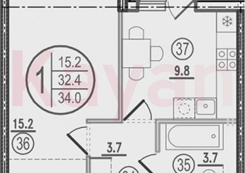 Продажа 1-комн. квартиры, 32.4 кв.м фото 0 Продажа 1-комн. квартиры, 32.4 кв.м фото 0