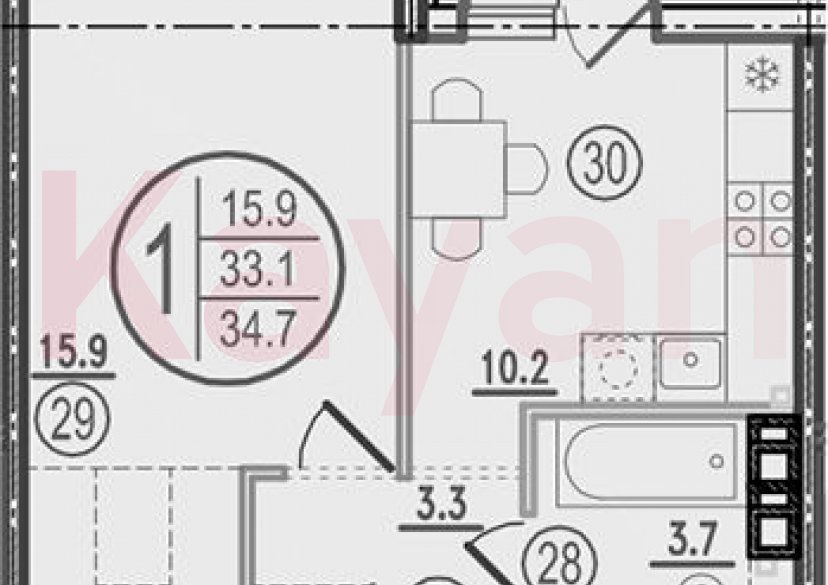 Продажа 1-комн. квартиры, 33.1 кв.м фото 0 Продажа 1-комн. квартиры, 33.1 кв.м фото 0